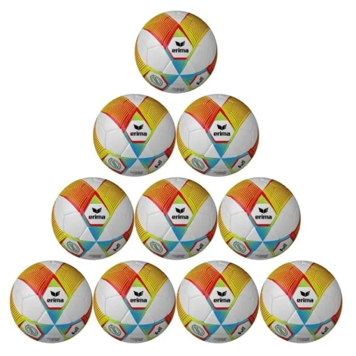 Erima Ballpaket 10x HYBRID LITE 350 rot curacao inkl. Ballsack | Größe 4