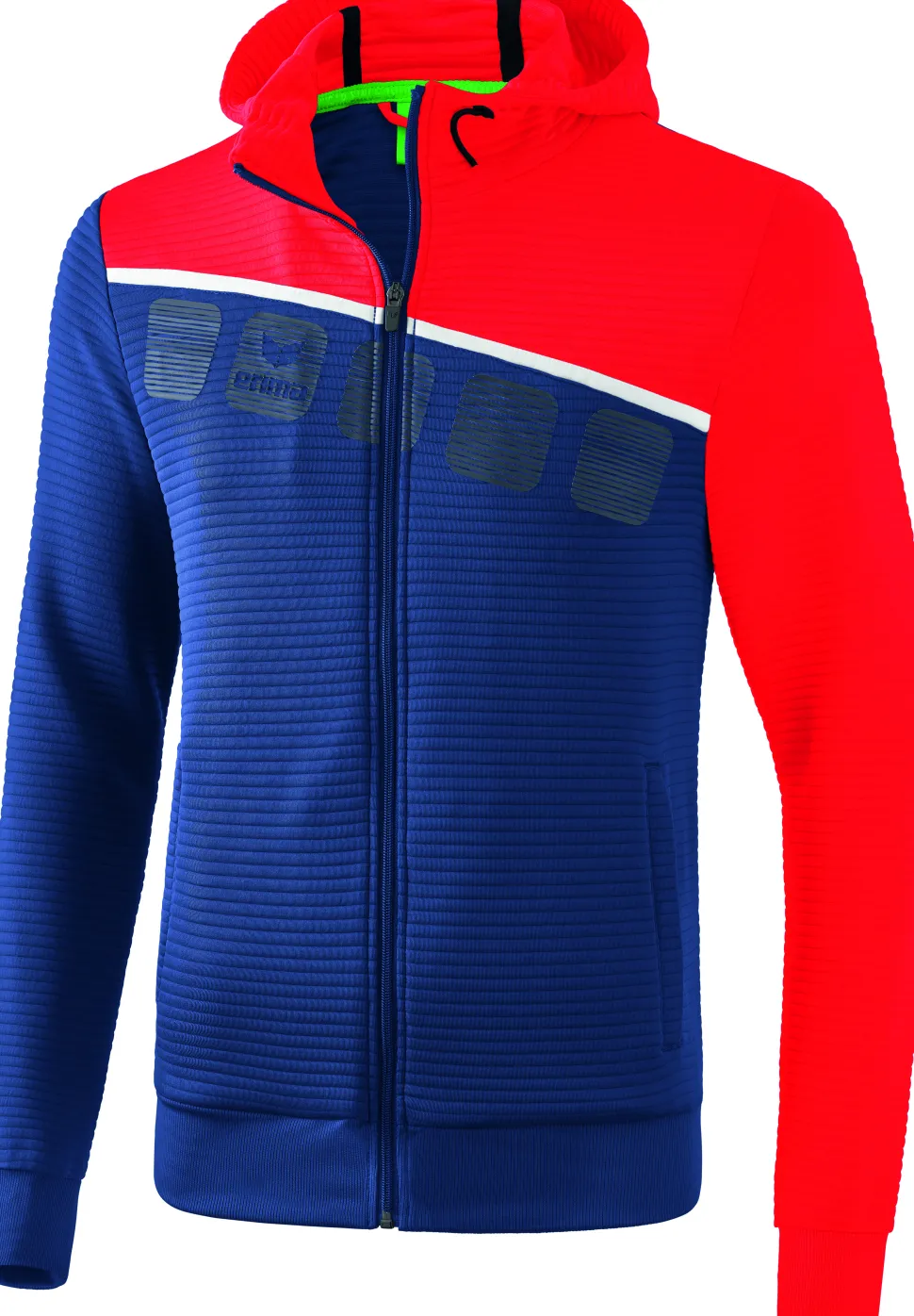 Erima 5-C Trainingsjacke mit Kapuze new navy/rot/weiß