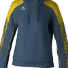 Erima Damen EVO STAR Kapuzensweat slate grey gelb