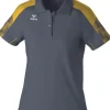 Erima Damen EVO STAR Poloshirt slate grey gelb