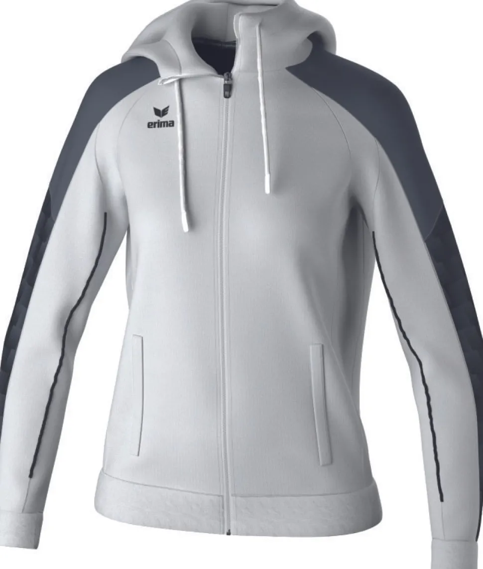 Erima Damen EVO STAR Trainingsjacke mit Kapuze weiß schwarz
