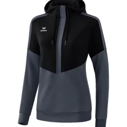 Erima Damen Hoodie Squad schwarz-grau