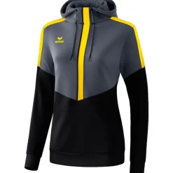 Erima Damen Hoodie Squad grau-schwarz-gelb