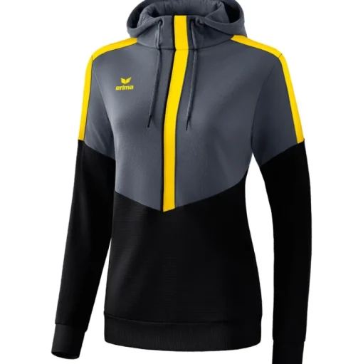 Erima Damen Hoodie Squad grau-schwarz-gelb
