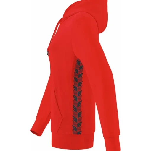 Erima Damen Kapuzensweat Essential Team rot-grau