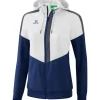 Erima Damen Tracktop Jacke mit Kapuze Squad weiß-blau-grau
