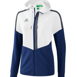 Erima Damen Trainingsjacke mit Kapuze Squad weiß-blau-grau