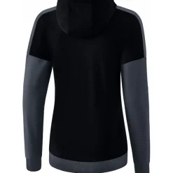 Erima Damen Trainingsjacke mit Kapuze Squad schwarz-grau
