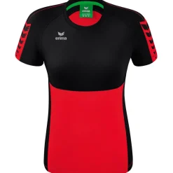 Erima Damen T-Shirt Six Wings rot-schwarz