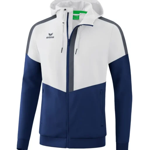 Erima Herren Tracktop Jacke mit Kapuze Squad weiß-blau-grau