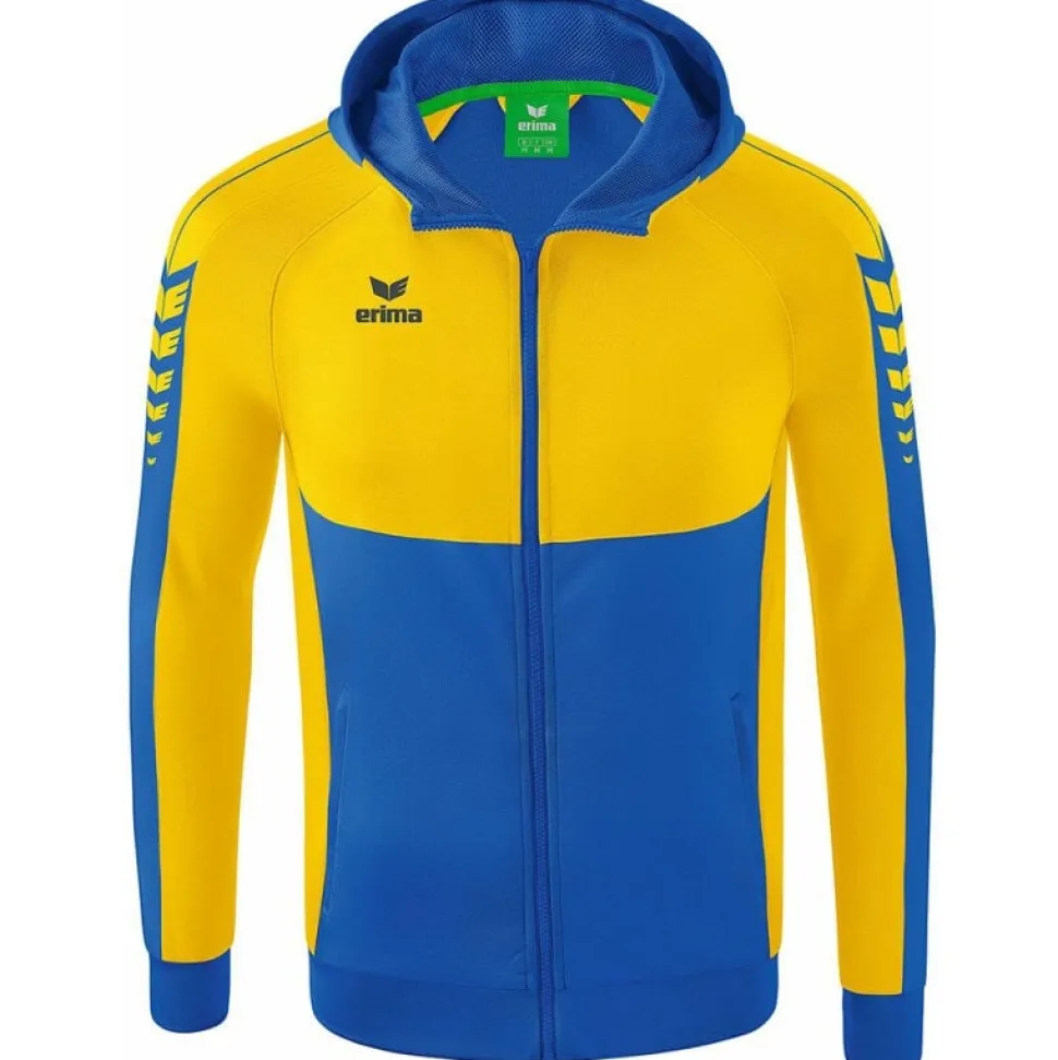 Erima Kinder Trainingsjacke mit Kapuze Six Wings blau-gelb
