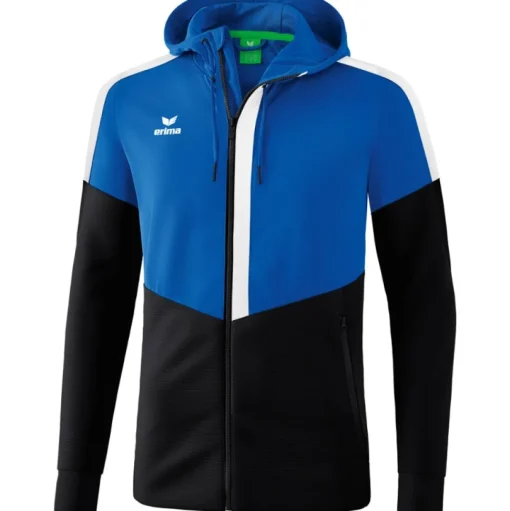 Erima Kinder Trainingsjacke mit Kapuze Squad blau-schwarz
