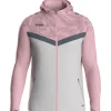 Jako Kapuzenjacke Iconic soft grey/dusky pink/anthra light