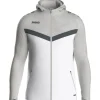 Jako Kapuzenjacke Iconic weiß/soft grey/anthra light