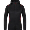 Jako Damen Kapuzenjacke Challenge schwarz-rot