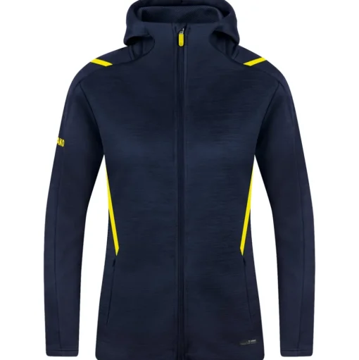 Jako Damen Kapuzenjacke Challenge blau-gelb