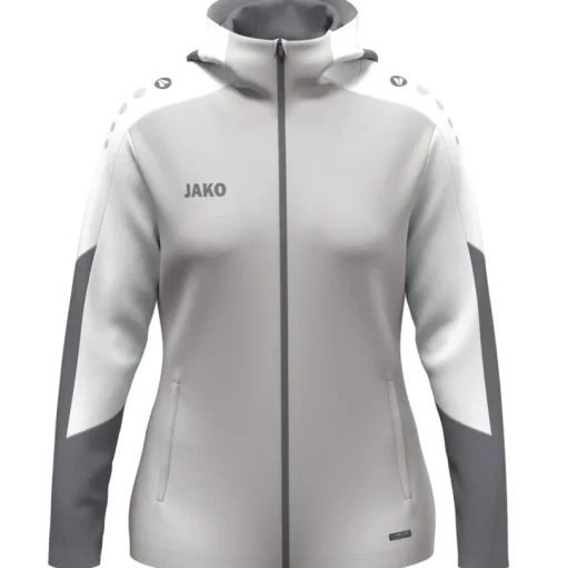 Jako Damen Kapuzenjacke Dynamic Damen hellgrau-weiß-grau