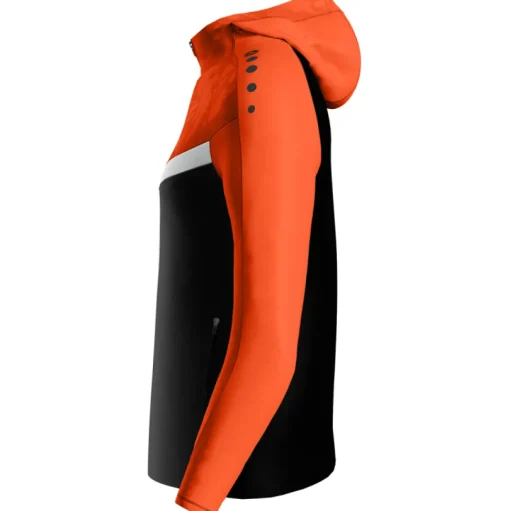 Jako Damen Kapuzenjacke Iconic schwarz/neonorange