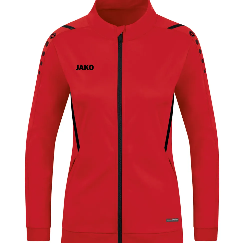 Jako Damen Polyesterjacke Challenge rot-schwarz