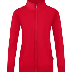 Jako Damen Sweatjacke Doubletex rot