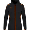 Jako Damen Trainingsjacke m. Kapuze Challenge schwarz-orange
