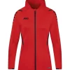 Jako Damen Trainingsjacke mit Kapuze Challenge rot-schwarz