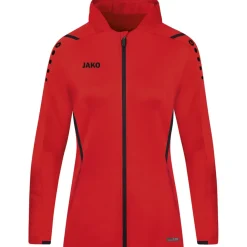 Jako Damen Trainingsjacke mit Kapuze Challenge rot-schwarz