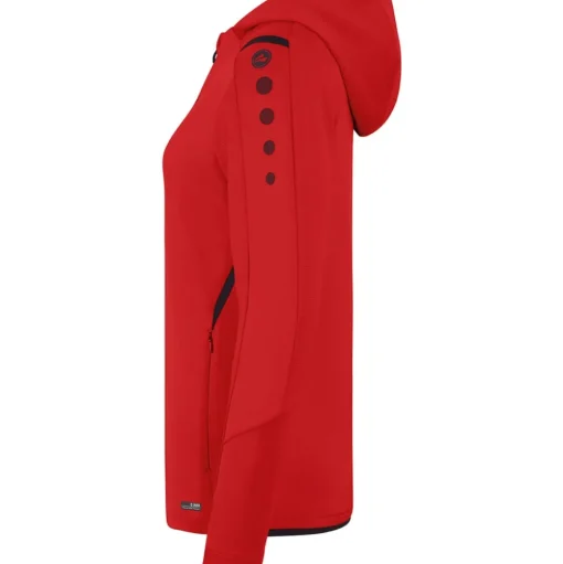 Jako Damen Trainingsjacke mit Kapuze Challenge rot-schwarz