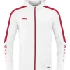 Jako Herren Kapuzenjacke Power weiß/rot