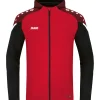 Jako Kinder Kapuzenjacke Performance rot-schwarz