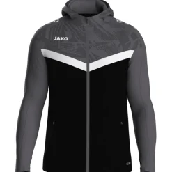 Jako Kinder Kapuzenjacke Iconic schwarz/anthrazit
