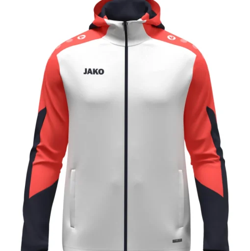 Jako Kinder Kapuzenjacke Dynamic weiß-coral-marine