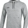 Jako Premium Basics Kapuzensweat grau meliert