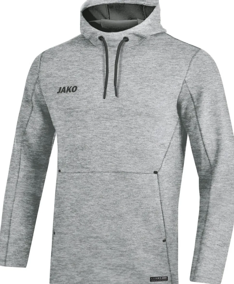 Jako Premium Basics Kapuzensweat grau meliert