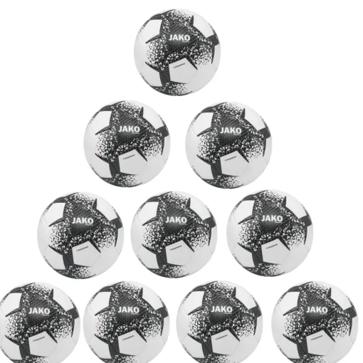 Jako 10x Ballpaket Trainingsball Prestige weiß/schwarz/steingrau inkl. Ballsack |  Größe 4