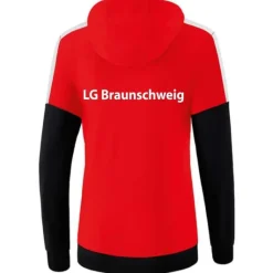 LG Braunschweig Erima Damen Squad Hoodie rot-schwarz