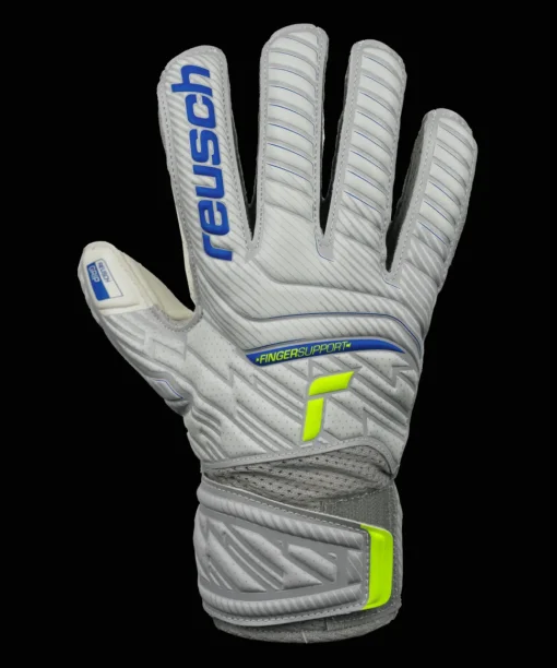 Reusch Attrakt Grip Finger Support TW-Handschuh Junior Grau Gelb F6016
