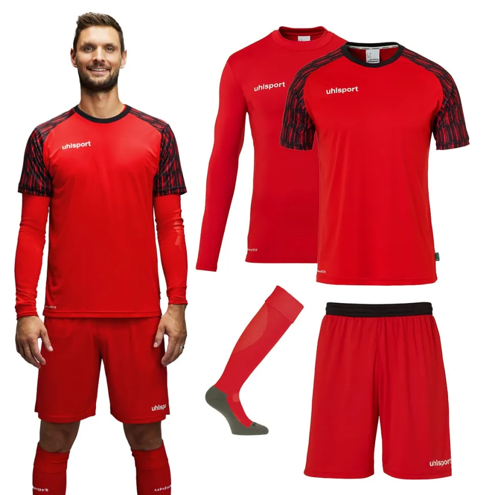 Uhlsport Reaction Torwart Set rot/schwarz